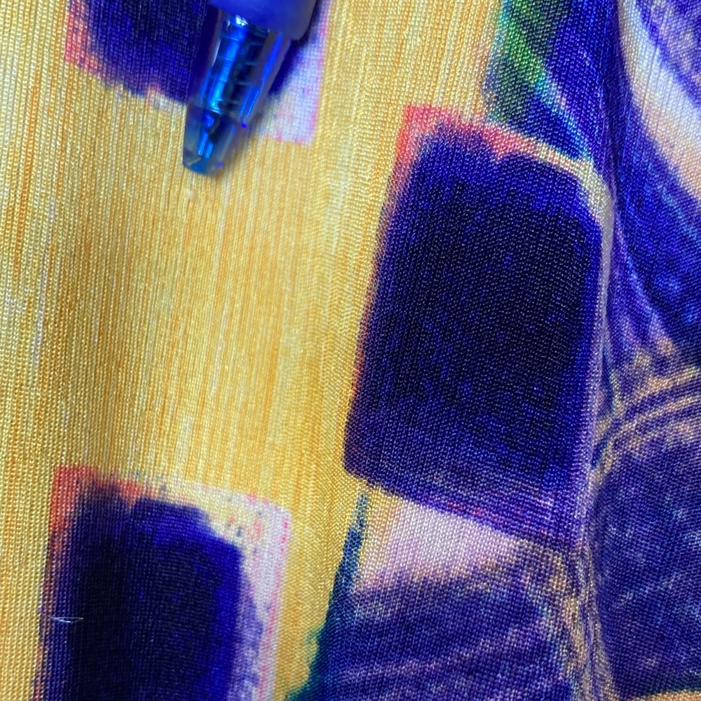 Jostar Short Sleeve Vibrant Multicolor Midi Swing A-line Dress Sz L Bold Bright - Picture 15 of 15